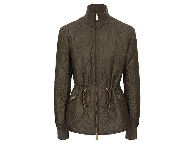 Burberry Wakerley Nylonjacke mit Micro-Check-Stich Grün
