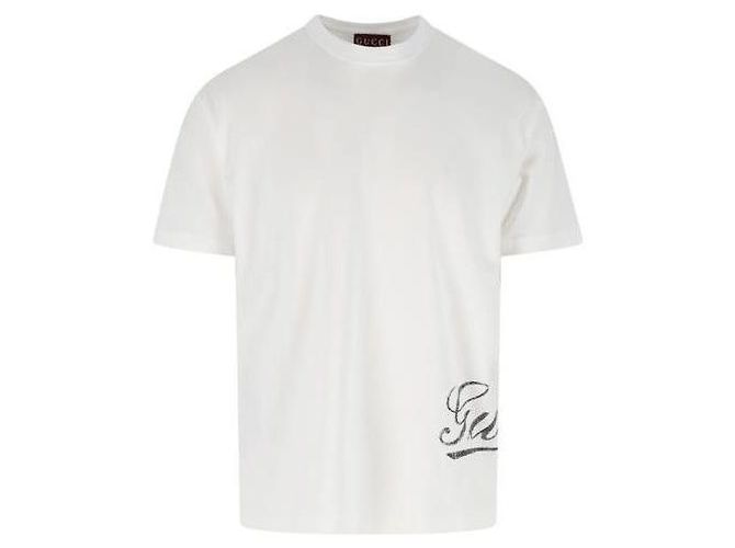 Gucci Camiseta de jersey de algodão estampada Branco