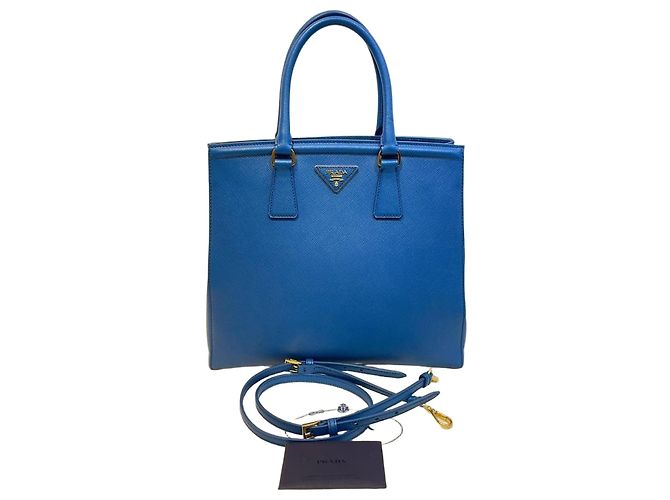 Prada Tote e borsa a tracolla Saffiano Lux Papaya Blu