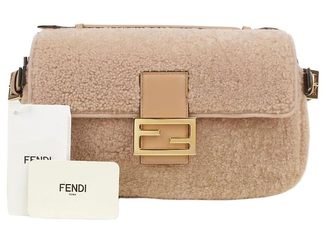 Fendi Bolsa Tote e Bolsa de Ombro Baguette Multi em Pele de Cordeiro Rosa