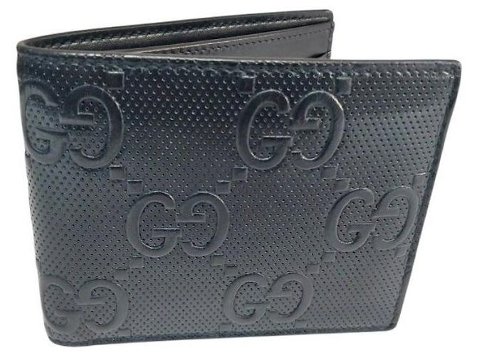Gucci Black Embossed Jumbo Wallet Leather for Men