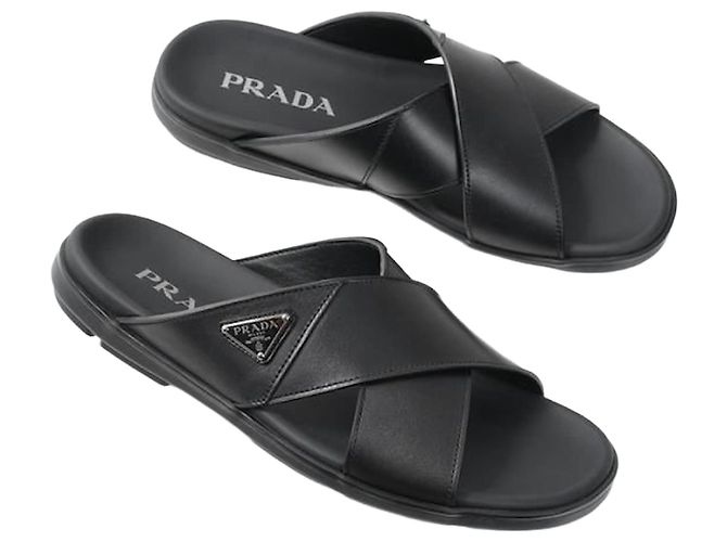 Prada Sandali in pelle nera