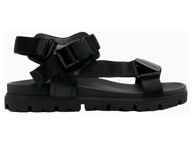 Prada Nylon Buckle Strap Sandals