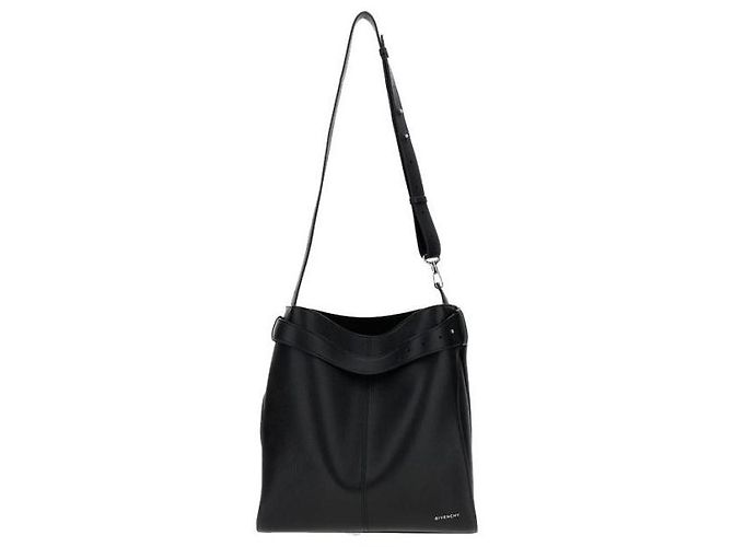 Givenchy Grain Leather Medium Belted Hobo Bag Black