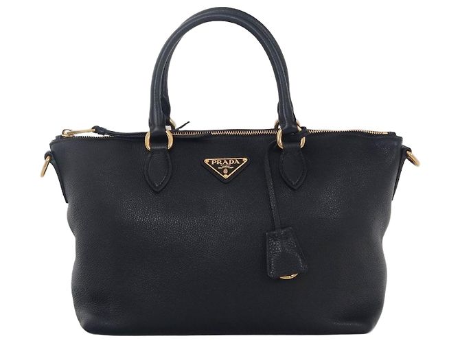 Prada Saffiano Two-Way Tote Tasche Schwarz