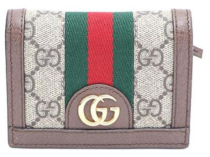 Gucci Ophidia GG Supreme Card Case Brown