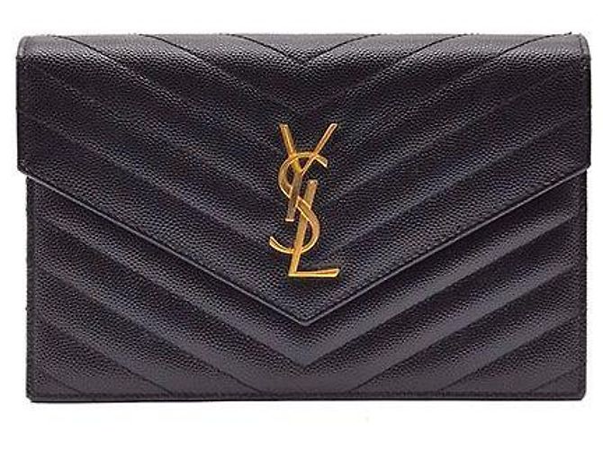 Saint Laurent Bolsa transversal de corrente com envelope monograma Preto