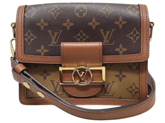 Louis Vuitton Mini bolsa de ombro Dolphin em canvas Monogram Reverse Marrom