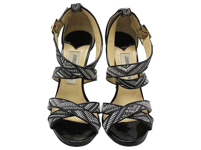 Jimmy Choo Open Toe High Heel Sandals Black