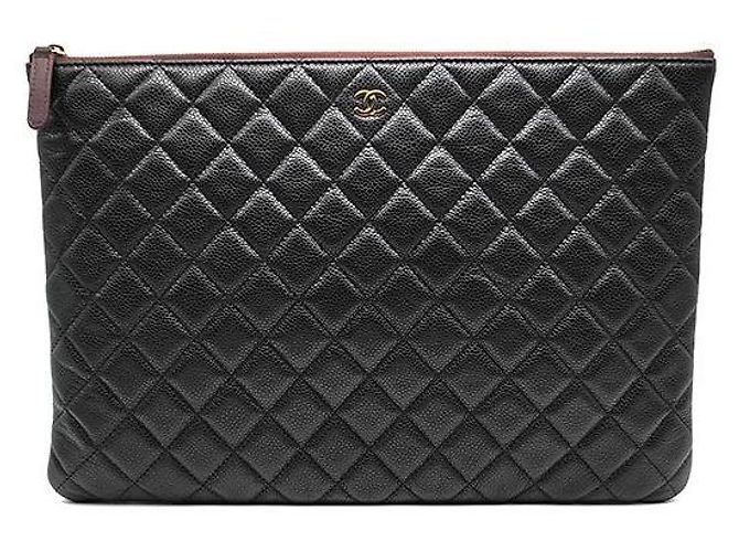 Chanel Caviar Clutch Large Schwarz