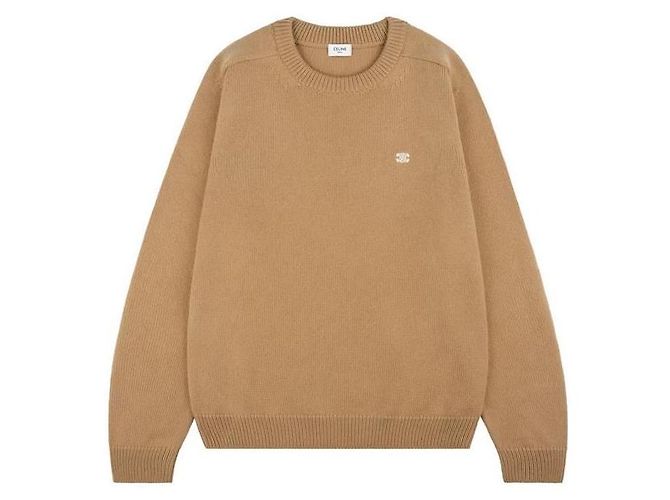Céline Suéter de lã e cashmere de gola redonda Triofe Laranja