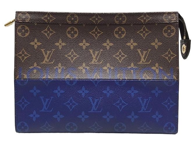 Louis Vuitton Kim Jones Blue Monogram Split Clutch Bag