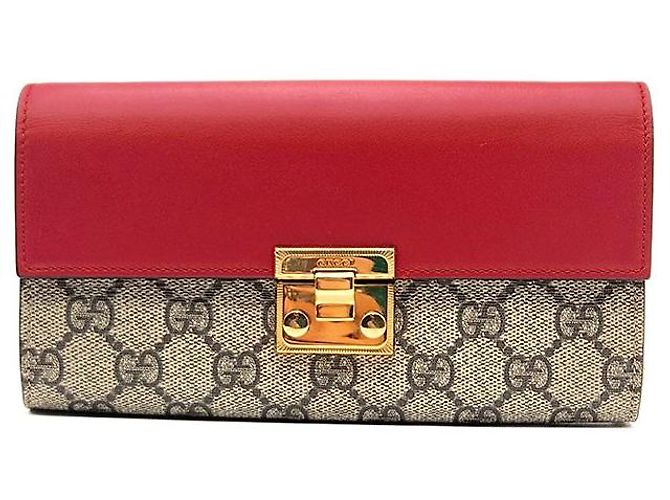 Padlock Gucci Carteira longa e clutch com corrente e cadeado Vermelho