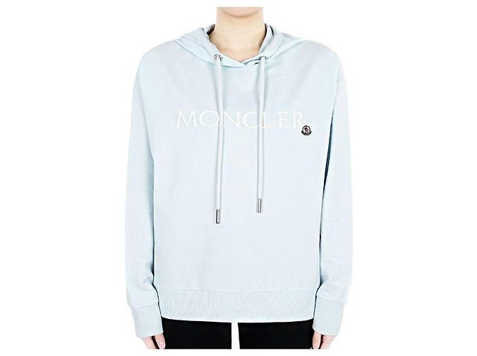 Moncler Damen Kapuzenpullover mit besticktem Logo (Sky) Mehrfarben