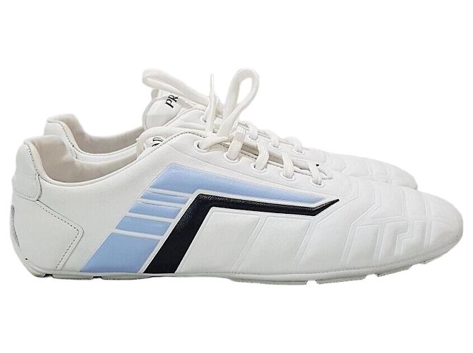 Prada REV Leder-Sneaker für Damen Silber