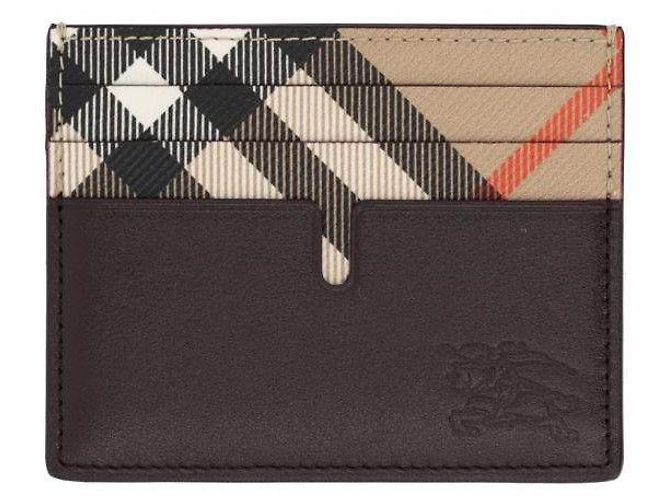 Burberry Tarjetero Tall Pop Check Castaño
