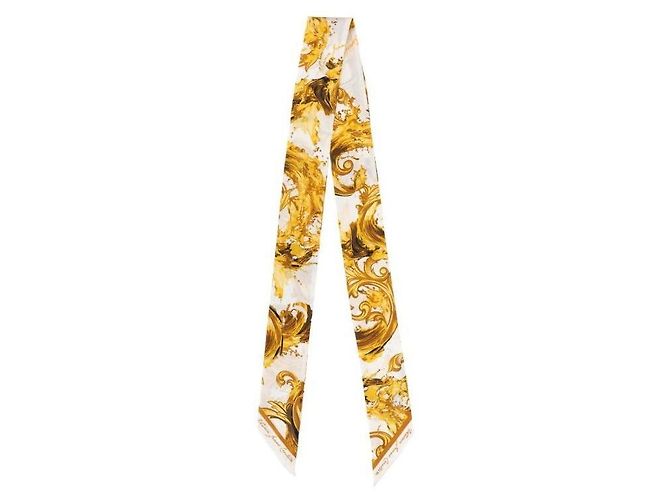 Versace Pañuelo de corbata de sarga de seda estampado