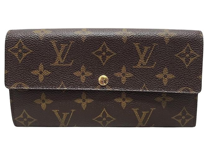 Louis Vuitton Monogram Canvas Sarah Wallet Long Wallet Brown