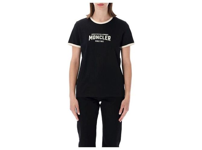 Moncler Camiseta Jersey com Logo Branco