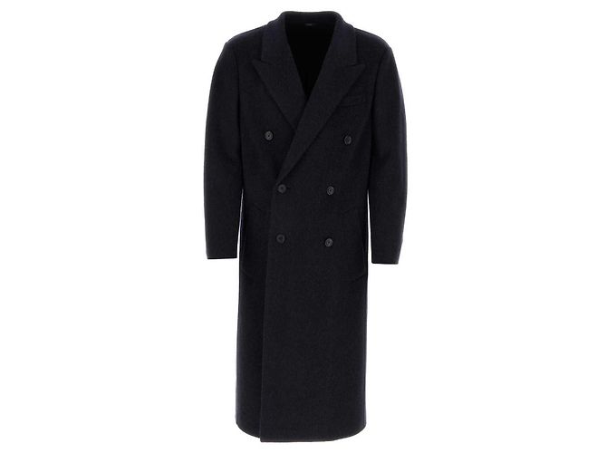 Fendi Refurbished Size Camel Wool Double Coat Blue
