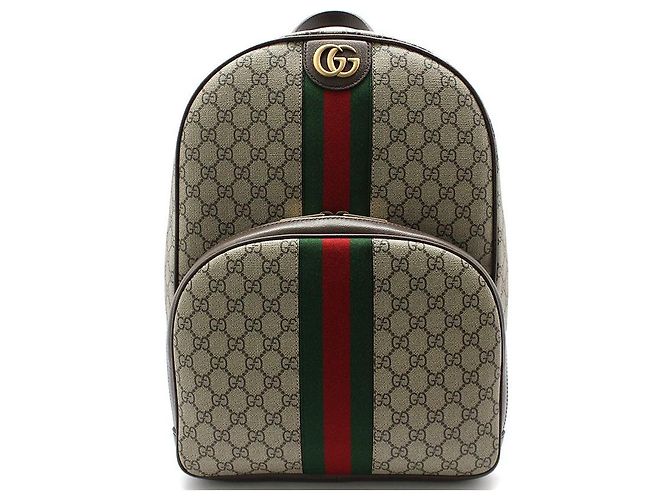 Gucci Sac à dos GG Supreme Ophidia Medium Marron