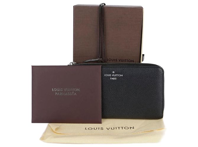 Louis Vuitton Portafoglio lungo Comète in pelle di vitello nera Nero