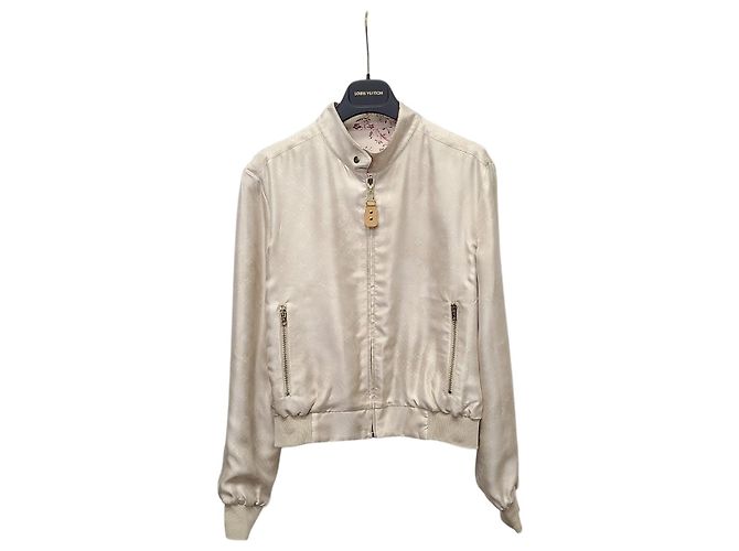 Louis Vuitton Dragon Reversibler Bomber mit Monogramm-Print Weiß