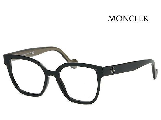Armação de Óculos Moncler Luxo Quadrada Gatinho Acetato Preto Oversized