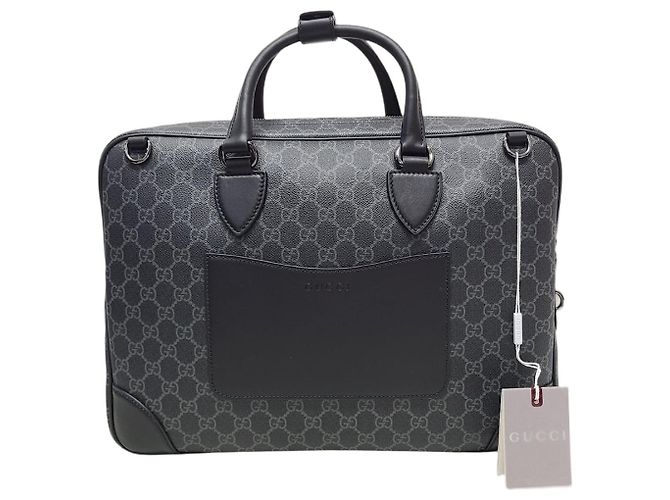 Gucci Black GG Logo Medium Briefcase