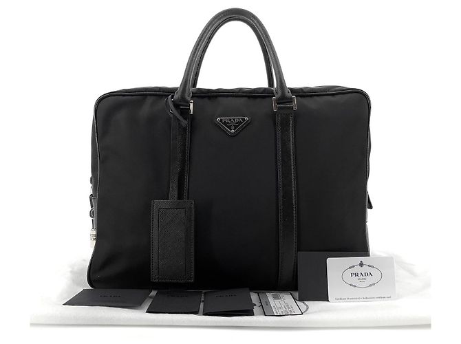 Prada Re-Nylon Saffiano Briefcase Tote Bag