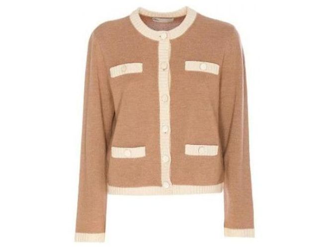 Tory Burch Kendra Strickjacke mit grobem Wollbesatz