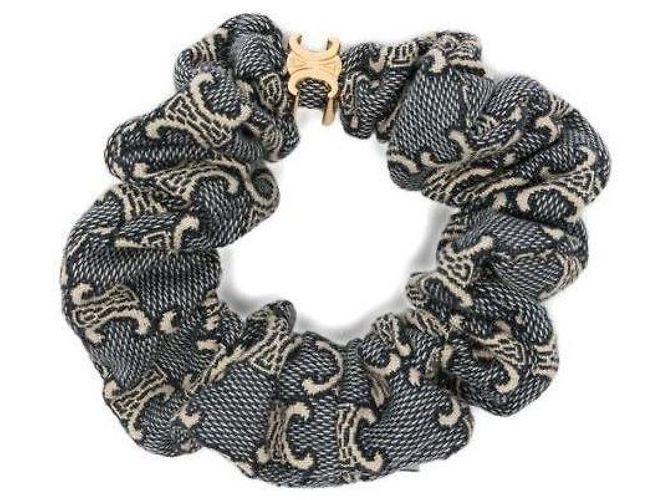 Céline Jacquard-Haargummi aus Baumwolle Polyester Polyamid Blau