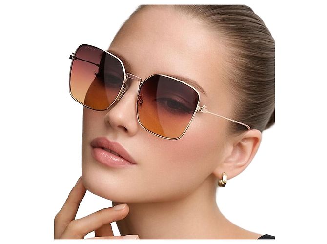 Etro Gafas de sol unisex moda oversize lujo metal Multicolor