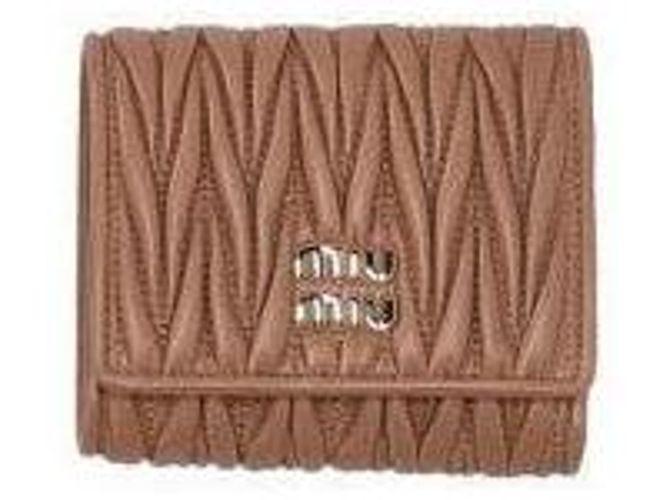 Miu Miu Small Matelassé Napa Leather Wallet Brown