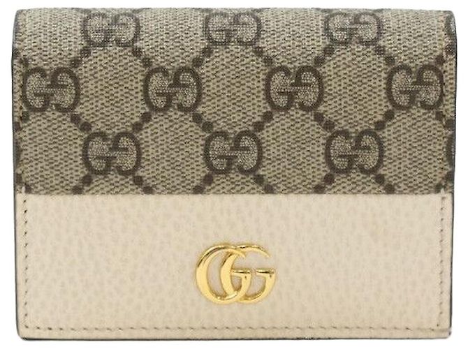 Gucci GG Marmont Card Case Beige Brown