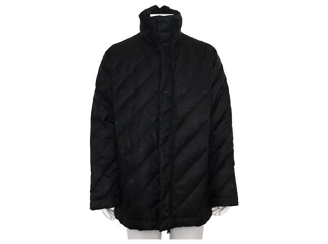 Fendi Men's Down Jacket with FF Logo in Black