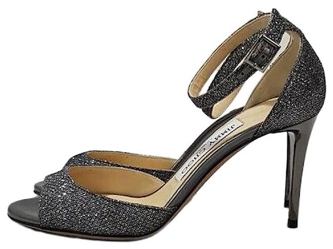 Jimmy Choo Glitter High Heels Silvery