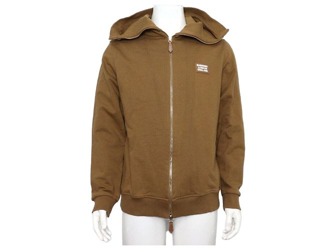Burberry Giacca con zip e patch logo in cotone per unisex