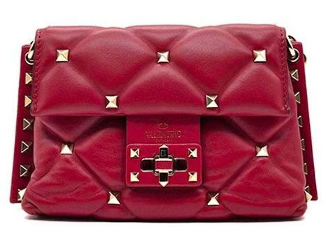 Valentino Borsa a tracolla Rockstud Candy Mini Rosso 