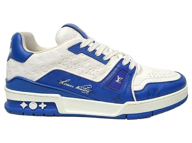Louis Vuitton Blue LV Monogram Trainer Sneaker Blau