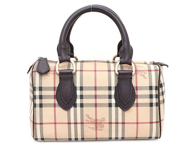 Burberry Sac cabas en PVC motif Nova Check Marron