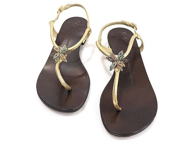 Giuseppe Zanotti Multicolor Crystal ROCK Strap Women's Sandals Brown