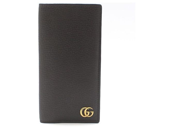 Gucci Dark Brown Leather GG Marmont ID Wallet