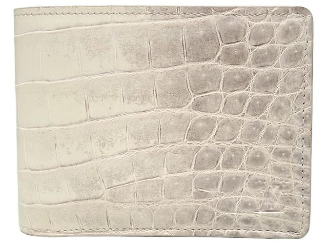 Louis Vuitton Exotic Alligator Multiple Wallet Compact Wallet White