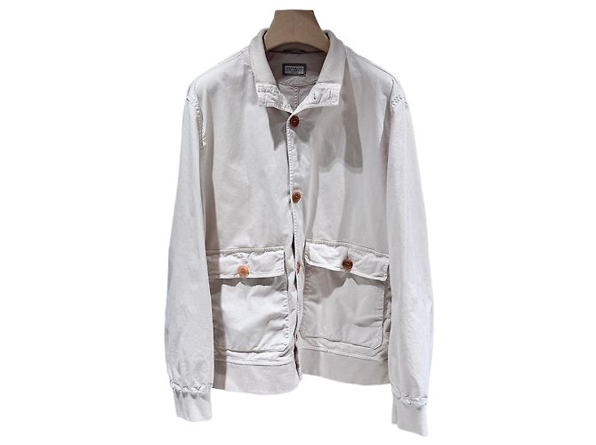 Brunello Cucinelli Giacca di cotone beige Argento
