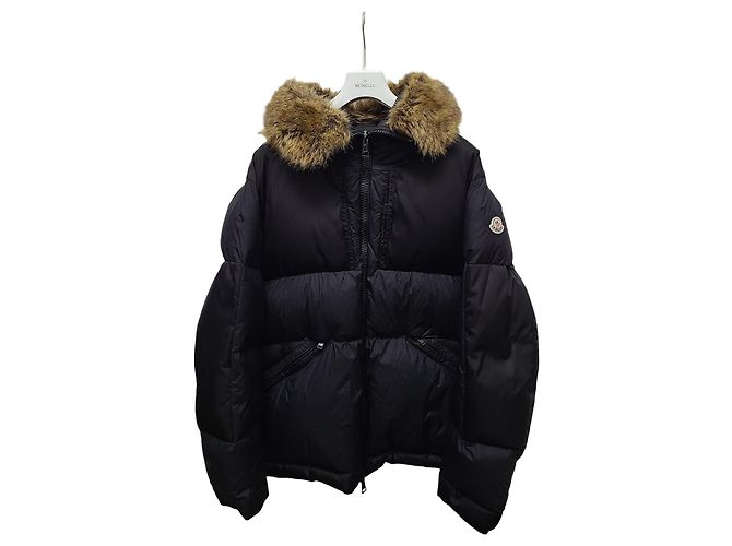 Moncler Black Badge Made Up Fur Hooded Down Jacket