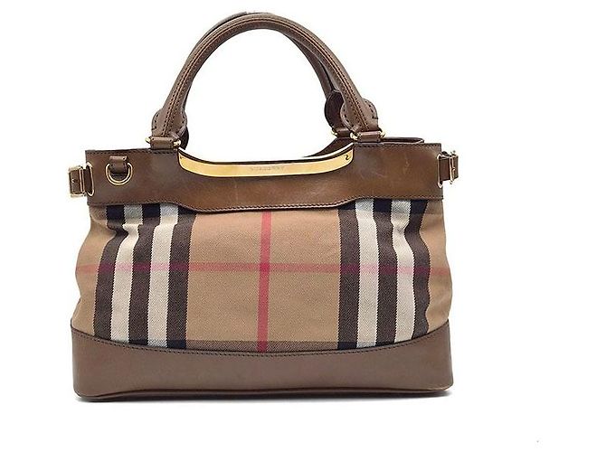 Burberry Bolsa House Check Hepburn Small Marrom