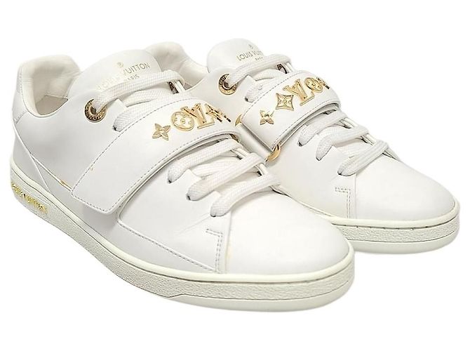 Louis Vuitton Monogram White Gold Velcro Front Row Blanc