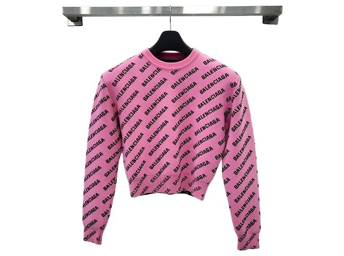 Balenciaga Oversized Logo Strick Pink XS