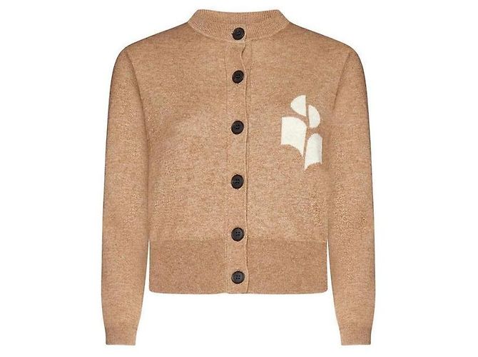 Isabel Marant NEWTON Logo Cardigan Camel Braun